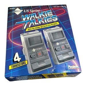 Vintage 1989‎ Sprint Walkie Talkies Safety Flex Antenna 4 Transistors Works NOS